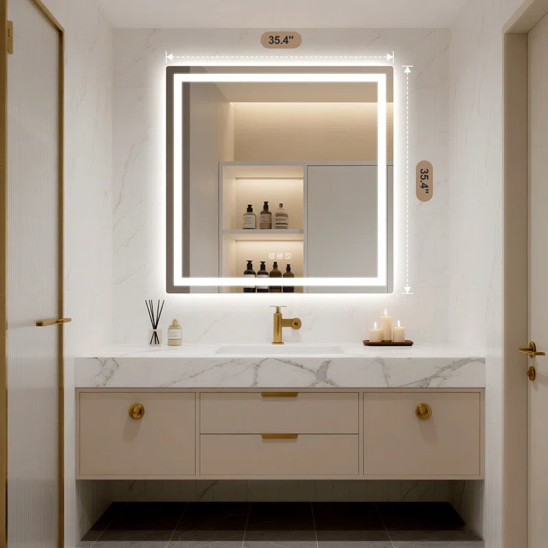 Abbagail LED Bathroom Mirror Bluetooth, Dimmable, Defog, Wall Mount