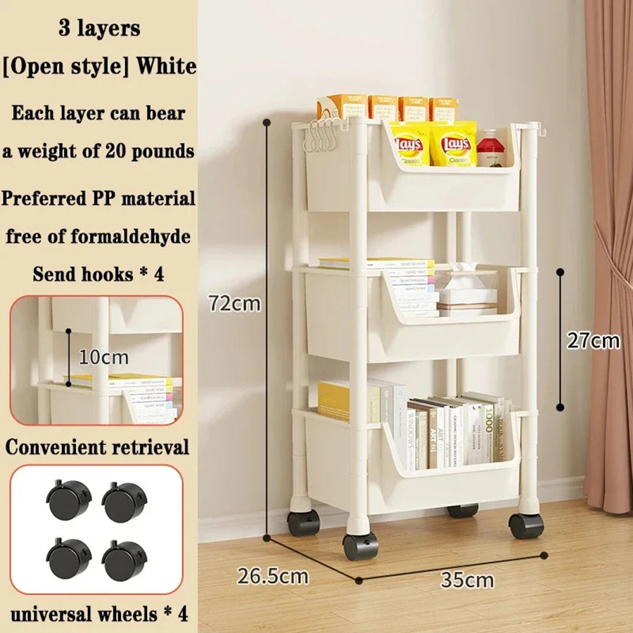 Storage Cart Snack Rack Multifunctional Storage Organizer Bathroom Accessories Cabinet Storage Rack Kitchen Home Storage Rack