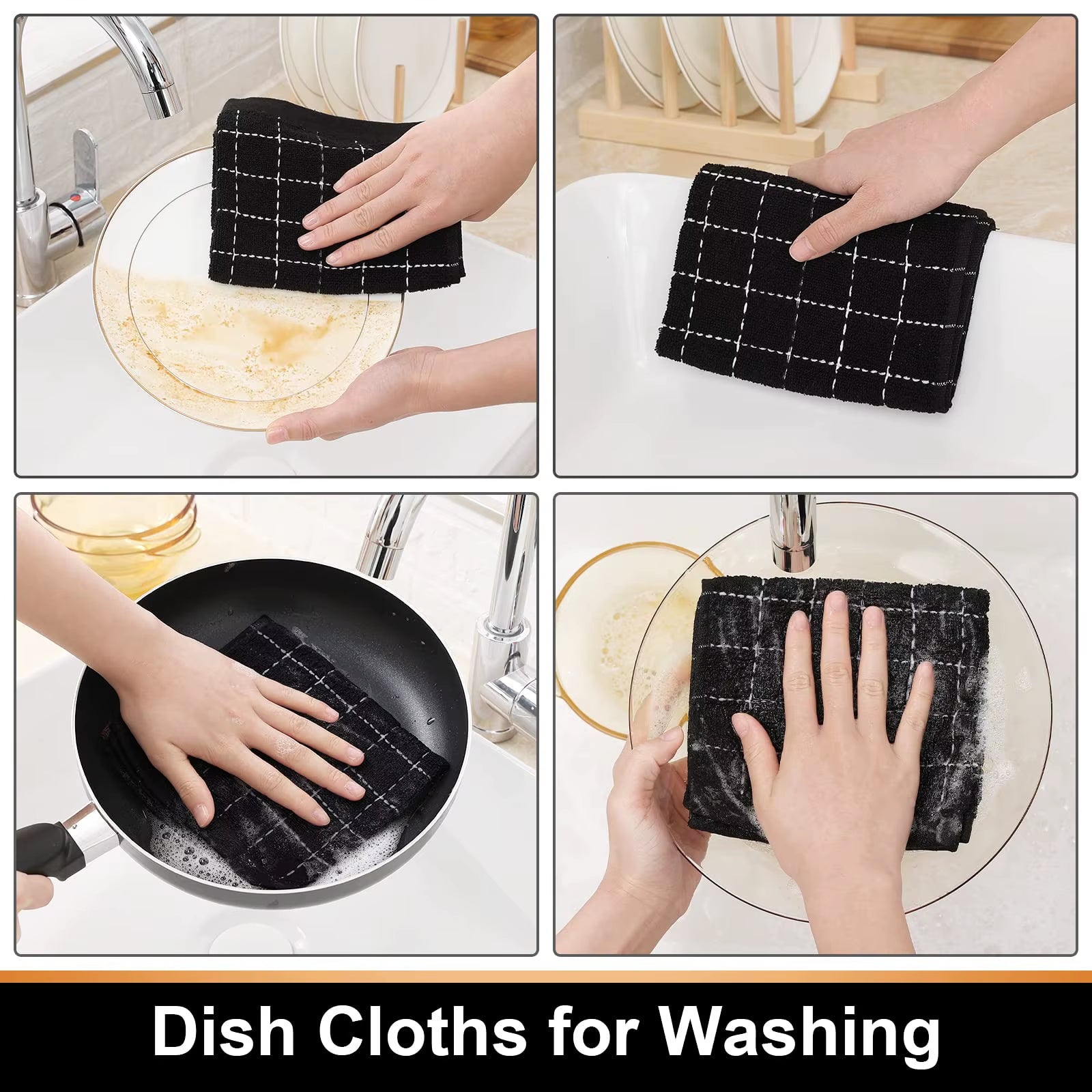 2/4Pcs Cotton Dish Towels Dishcloth Ultra Soft and Absorbent Kitchen Towels Household Cleaning Tools Kitchen Wash Cloth