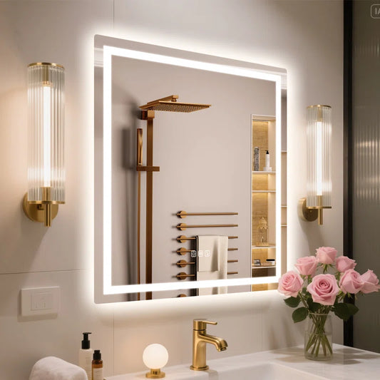 Abbagail LED Bathroom Mirror Bluetooth, Dimmable, Defog, Wall Mount