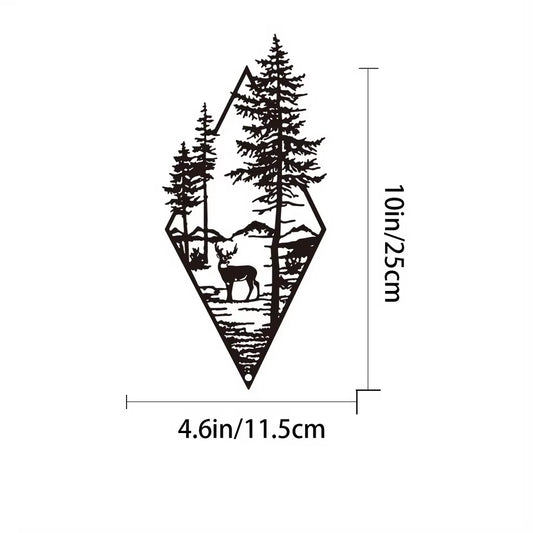 Landscape Wall Art, Deer & Scene Metal Wall Art Ornaments Home Decor, Metal Wall Art, Home Decor Art Wall Ornaments