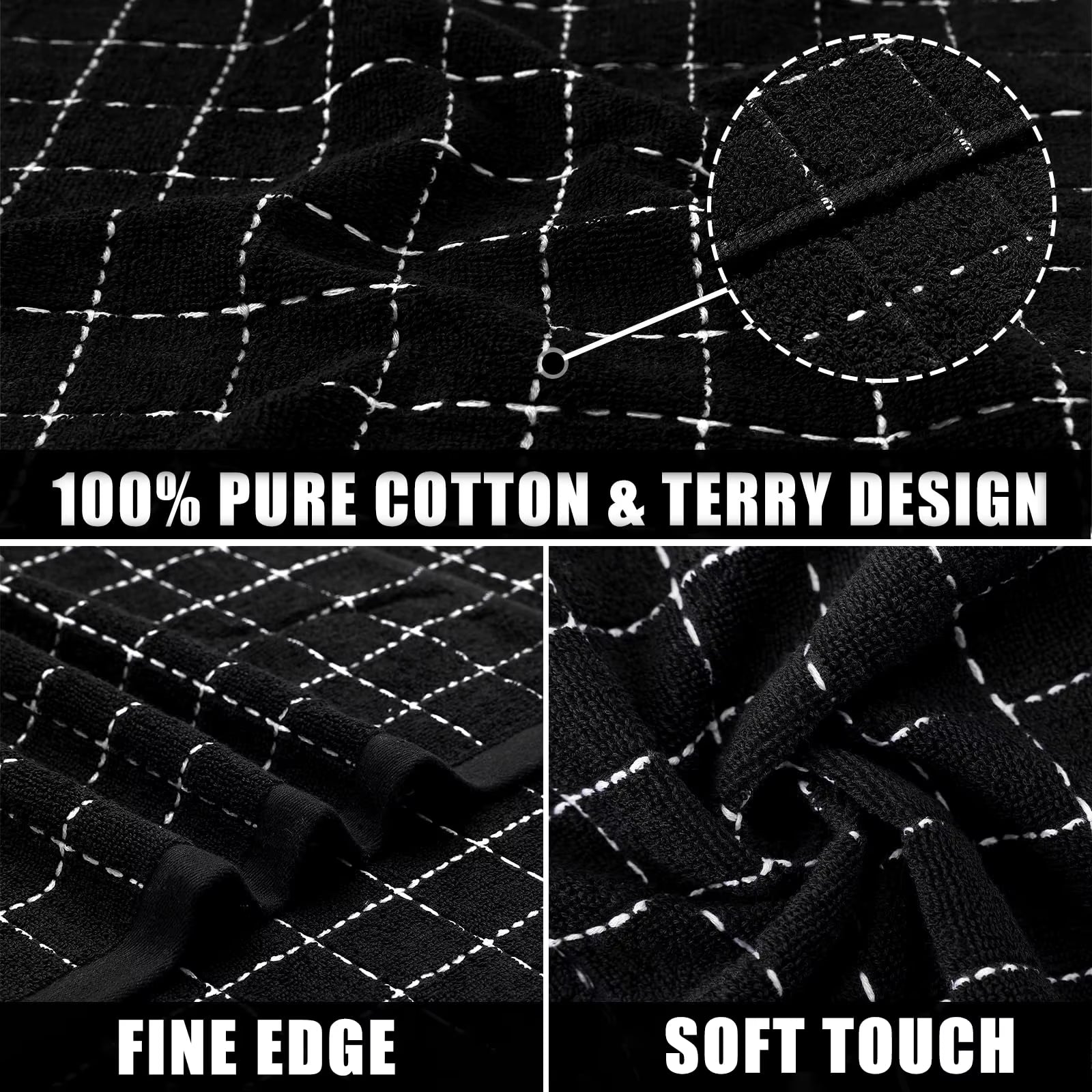 2/4Pcs Cotton Dish Towels Dishcloth Ultra Soft and Absorbent Kitchen Towels Household Cleaning Tools Kitchen Wash Cloth